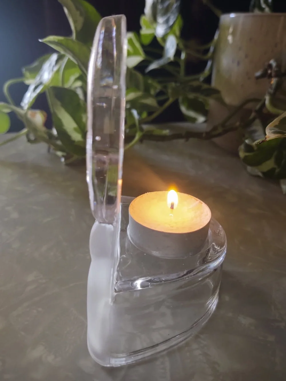 Vintage Moon Stars Celestial Glass Tealight Candle Holder Partylite EUC - Picture 4 of 5